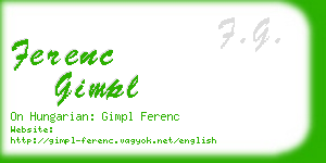 ferenc gimpl business card